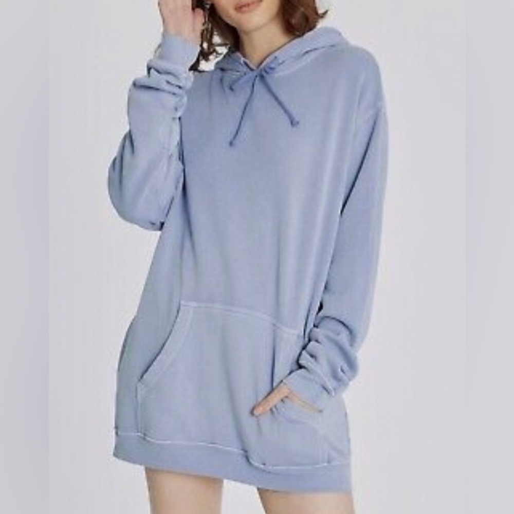 WILDFOX COLLIN OVERSIZED LONG HOODIE DUSK PURPLE SWEATSHIRT